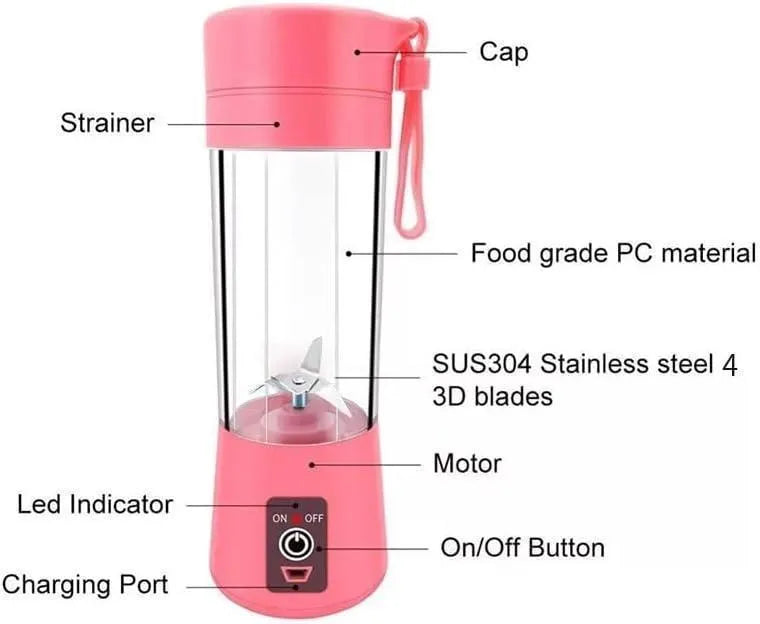 Pink Food Grade Blender with 4 Blades
