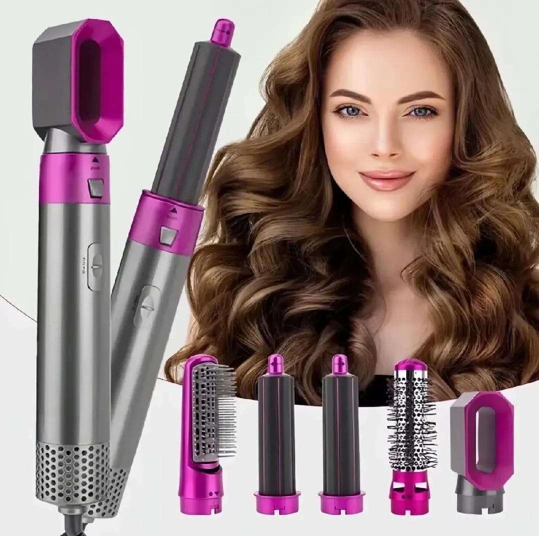 Hair Dryer with 3 Attachments Pink Silver