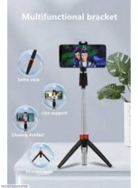 Multifunctional Selfie Stick Black Lightweight Portable Tripod