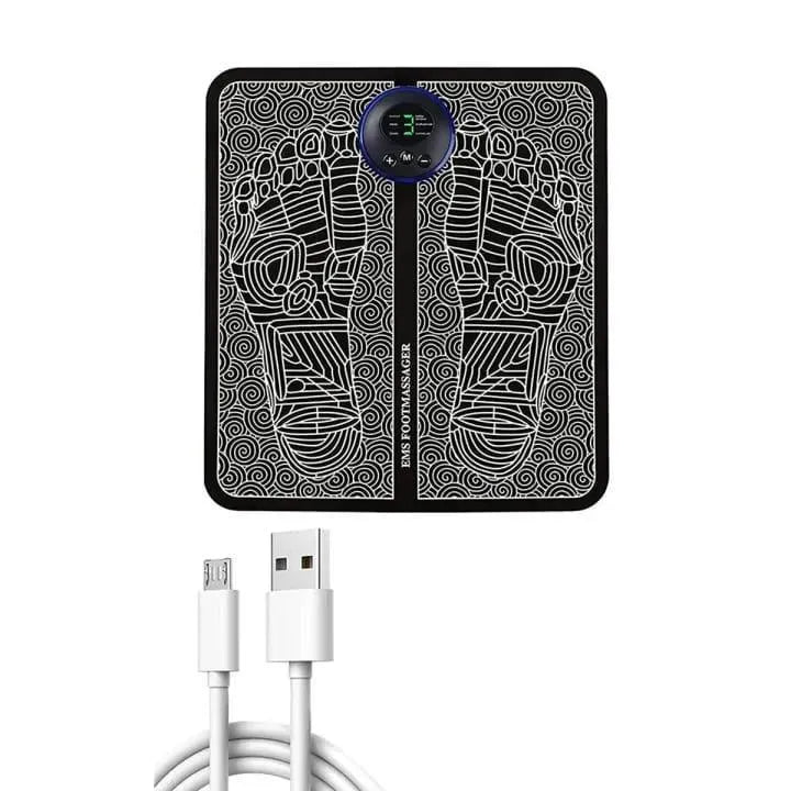 Rechargeable Foot Massager Mat Black PU Leather