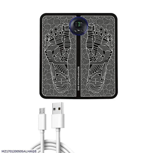 Rechargeable Foot Massager Mat Black PU Leather