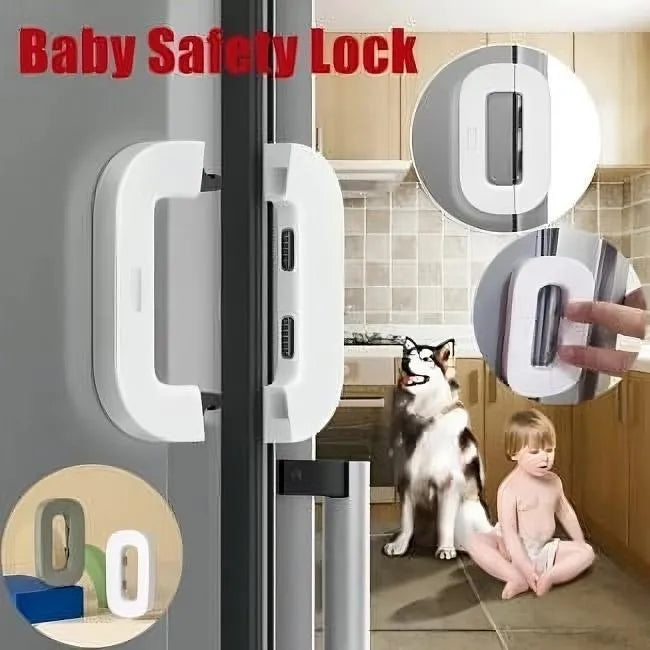 Child Safety Refrigerator Lock | Double Button Fridge & Freezer Door Lock
