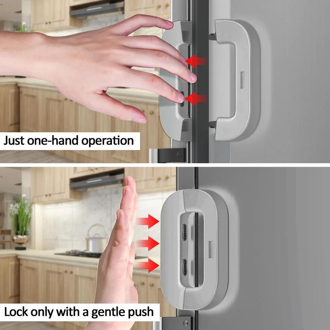 Child Safety Refrigerator Lock | Double Button Fridge & Freezer Door Lock