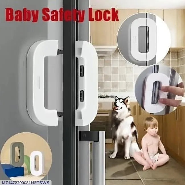 Child Safety Refrigerator Lock | Double Button Fridge & Freezer Door Lock