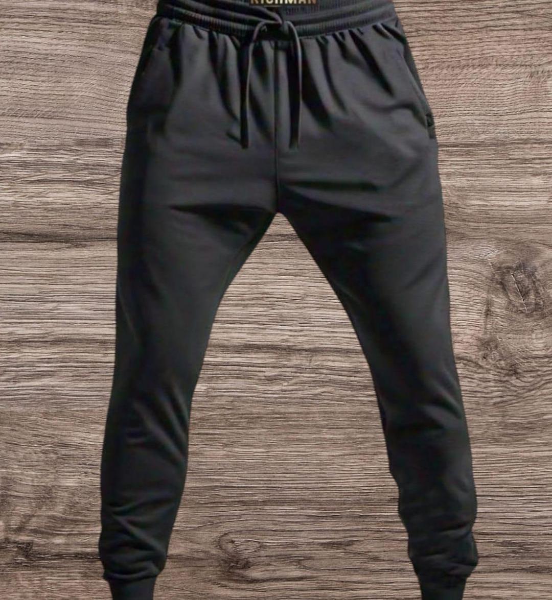 Men Black Printed Track Suit Set Micro Interlock