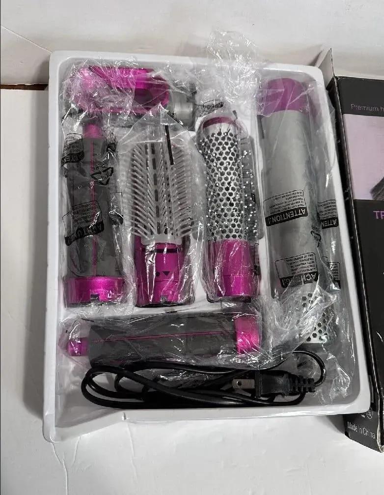 Hair Dryer with 3 Attachments Pink Silver