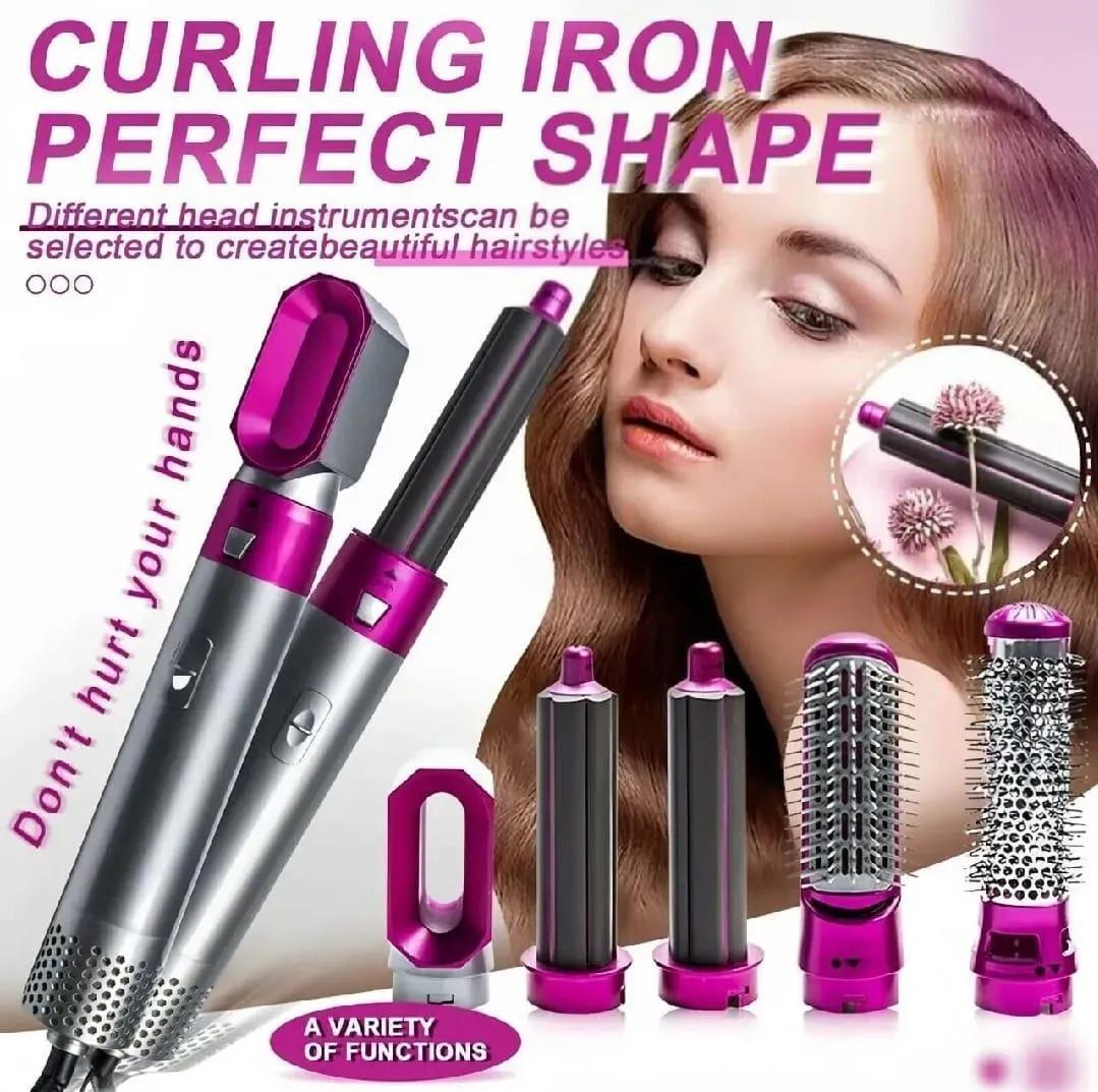 Hair Dryer with 3 Attachments Pink Silver