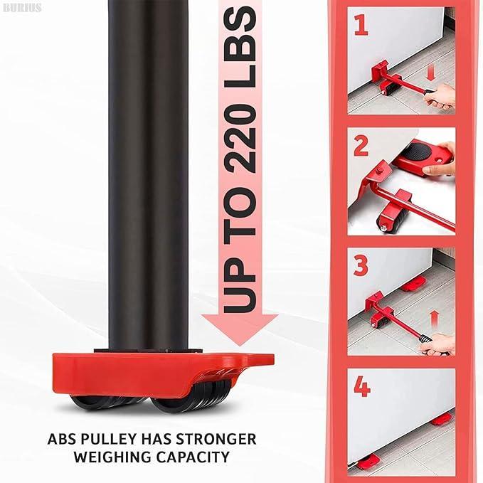 Red Metal Furniture Mover Tool Set 11.9" 2.0 1 Ratings