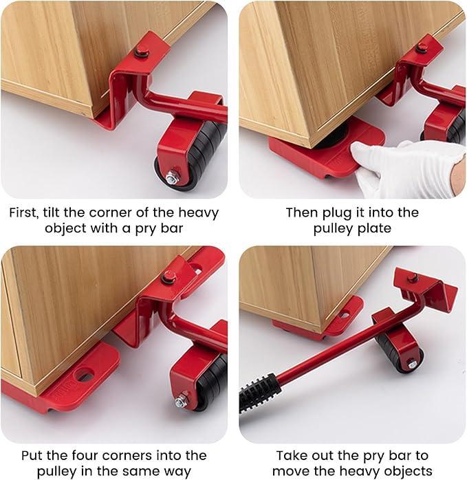 Red Metal Furniture Mover Tool Set 11.9" 2.0 1 Ratings