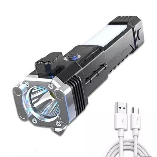 Rechargeable LED Torch Light Black Portable Camping Gear