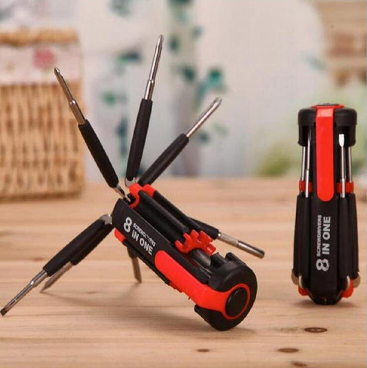 8-in-1 Stainless Steel Screwdriver Set Portable Black