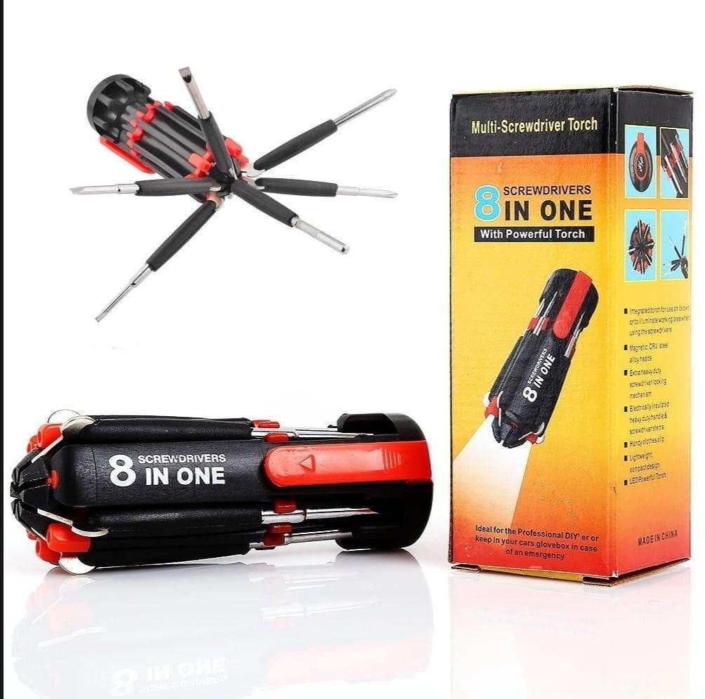 8-in-1 Stainless Steel Screwdriver Set Portable Black