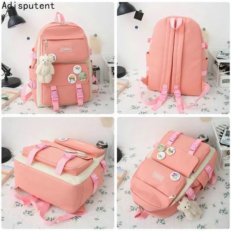 Fashionable 3-Piece Backpack Set Black White