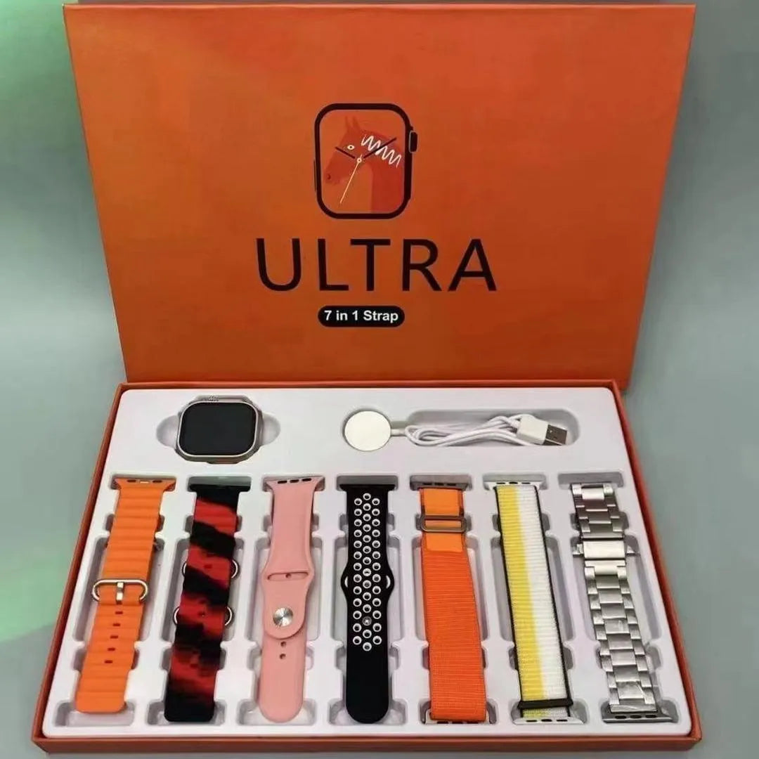 Ultra Smart Watch with 7 Color Straps