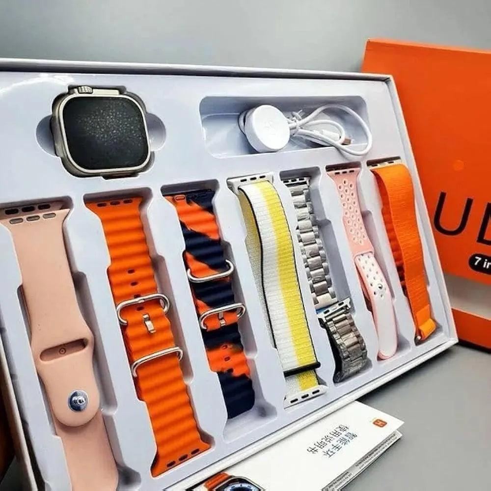 Ultra Smart Watch with 7 Color Straps